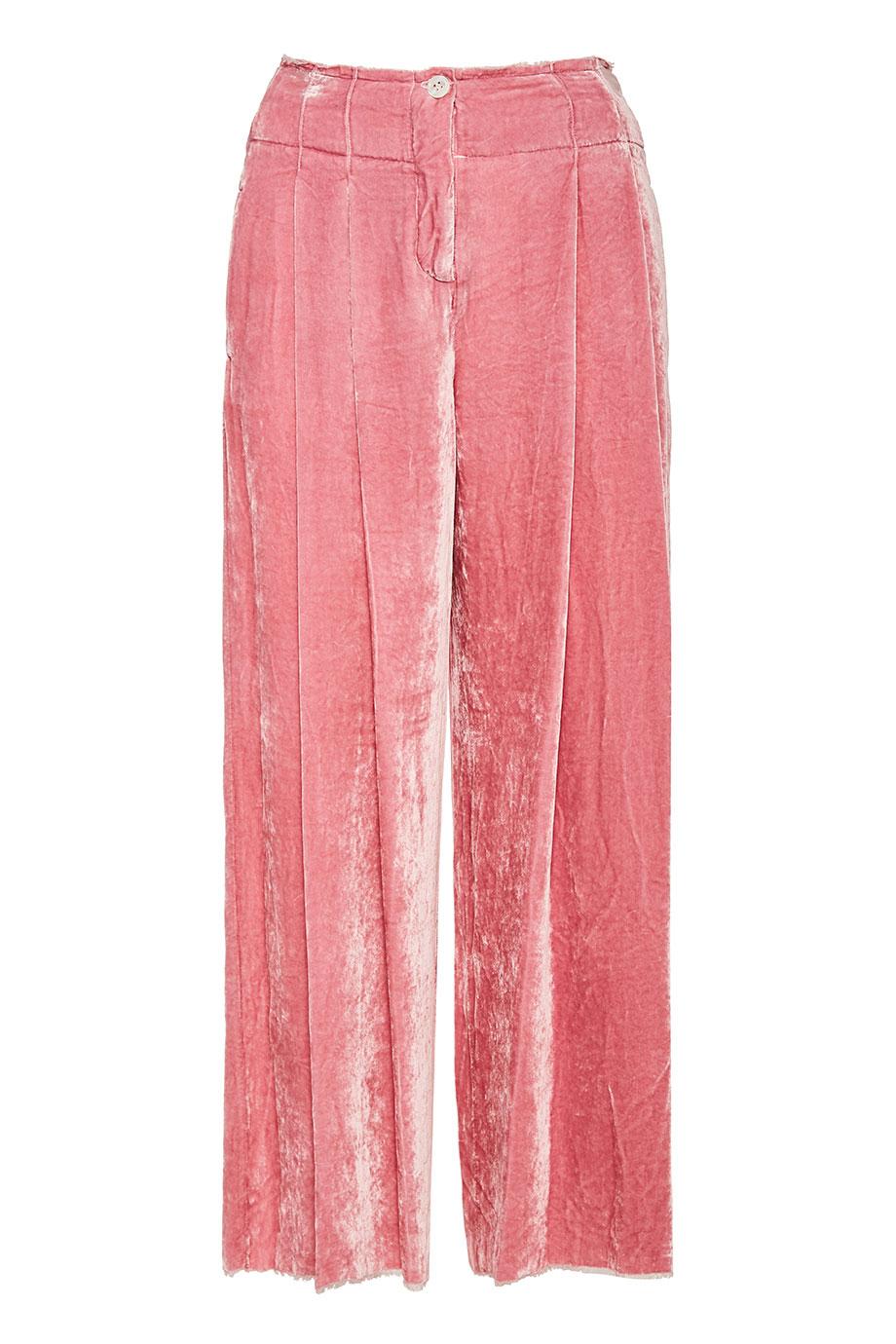Crinkled velvet pants