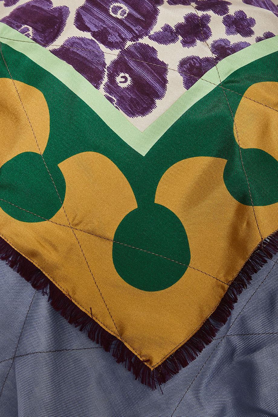 Printed wool and silk shawl