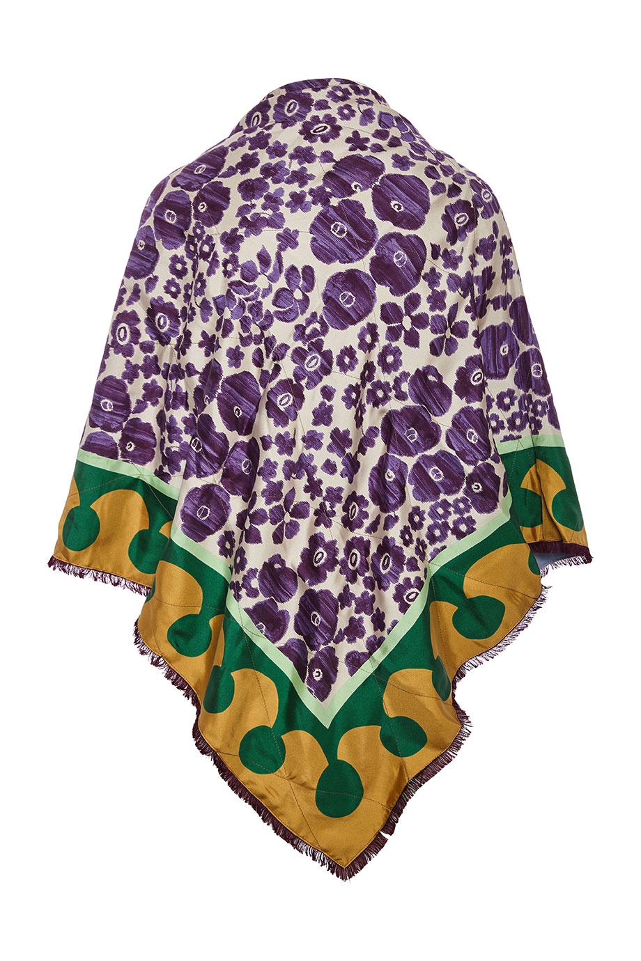 Printed wool and silk shawl
