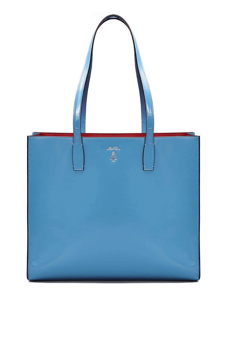 Fitzgerald glossed-leather tote