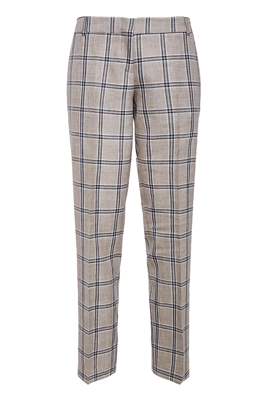 Checked wool and silk pants
