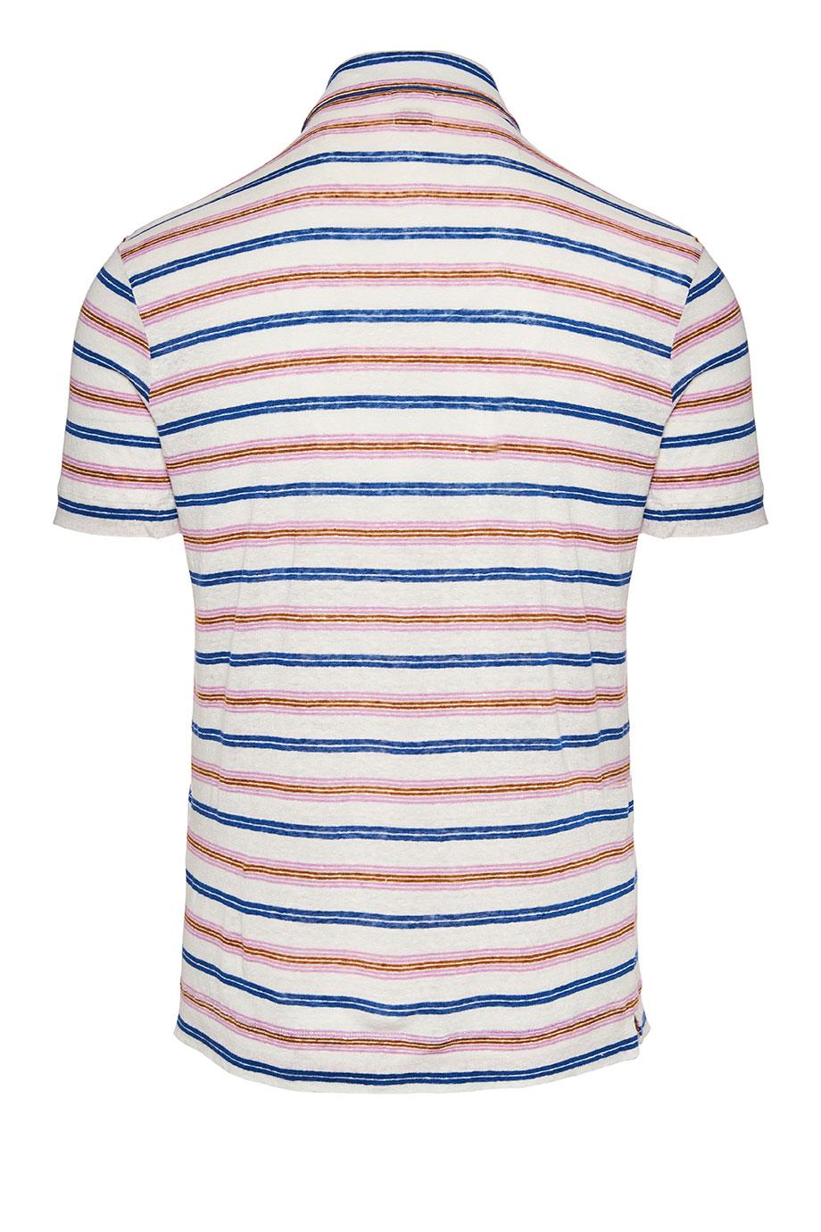 Striped linen polo top