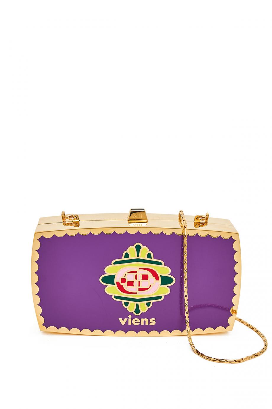 Nirvana gold-tone and enamel clutch