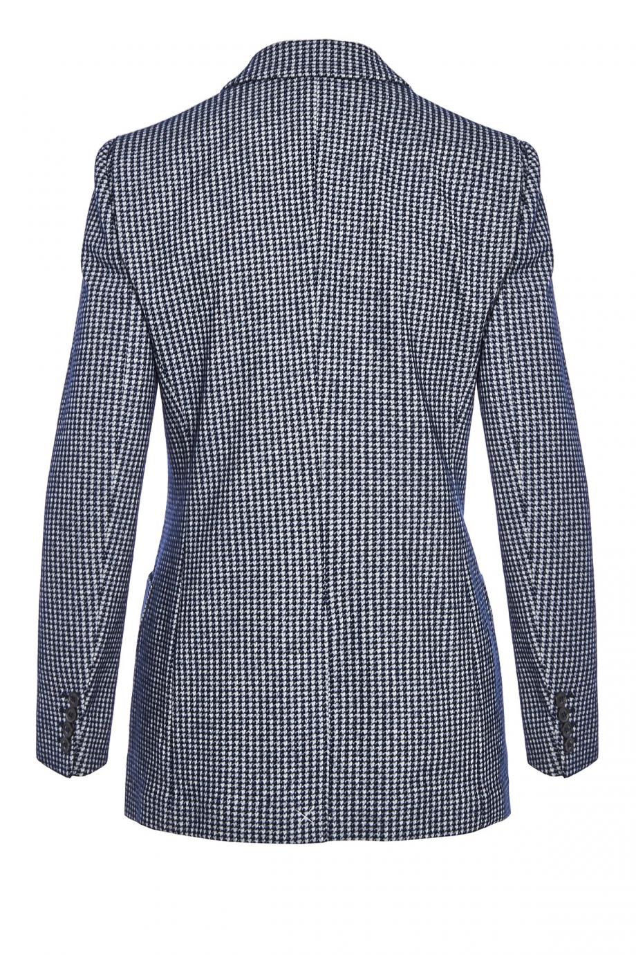 Houndstooth wool and cotton blazer