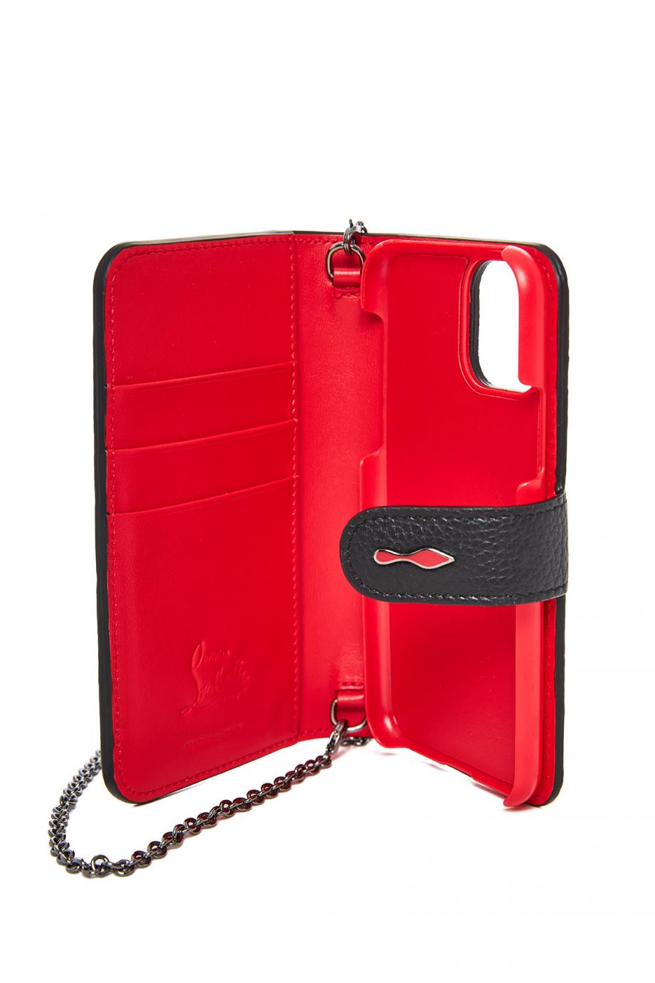 Loubiflap textured-leather iPhone 11 Pro case