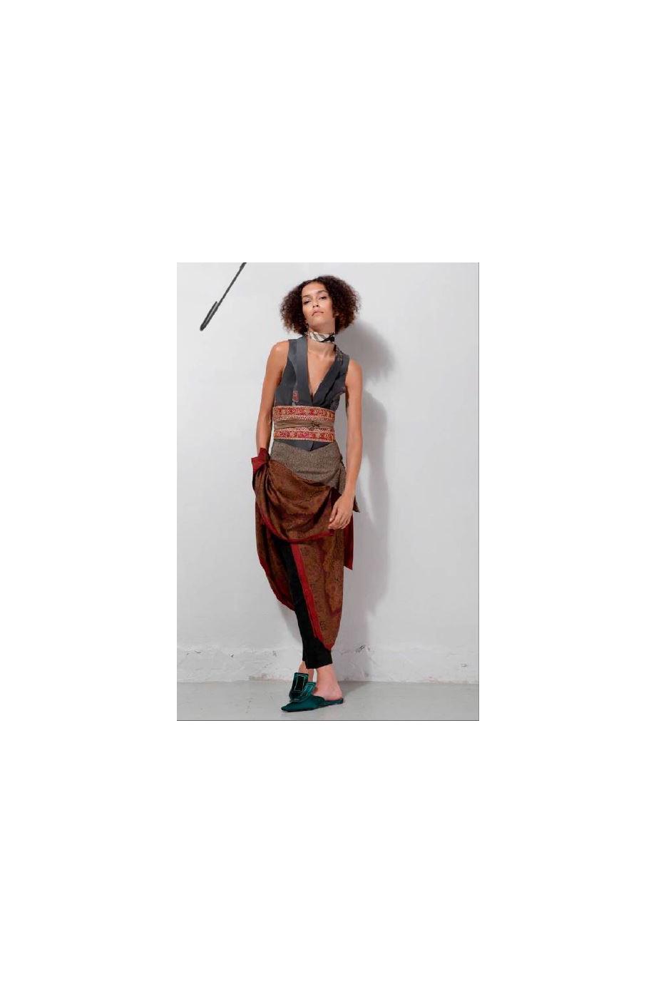 Embellished silk belt