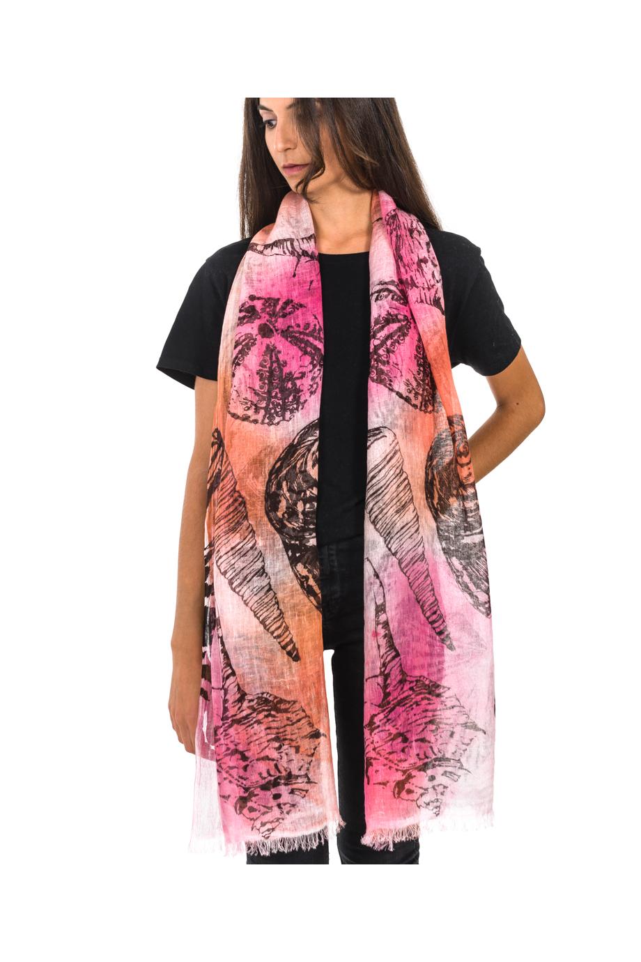 Printed linen scarf