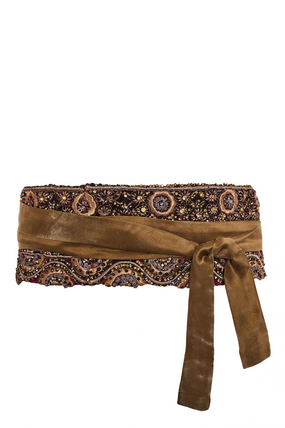 Embellished silk belt
