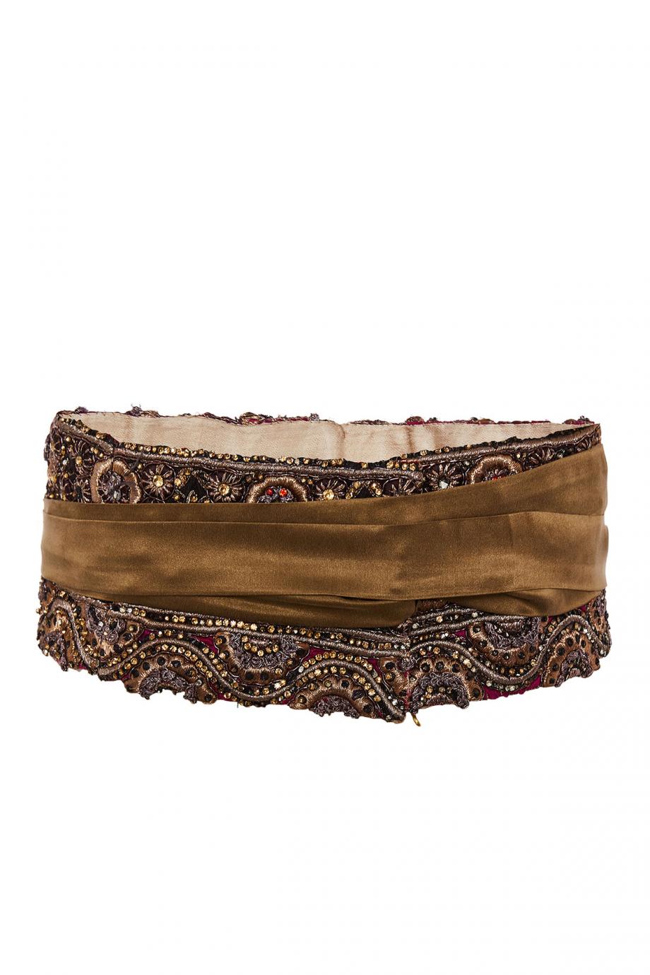 Embellished silk belt