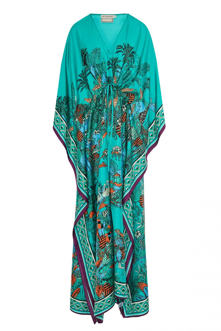 St Tropez printed silk kaftan 