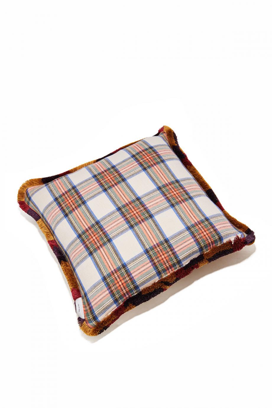 Printed velvet cushion