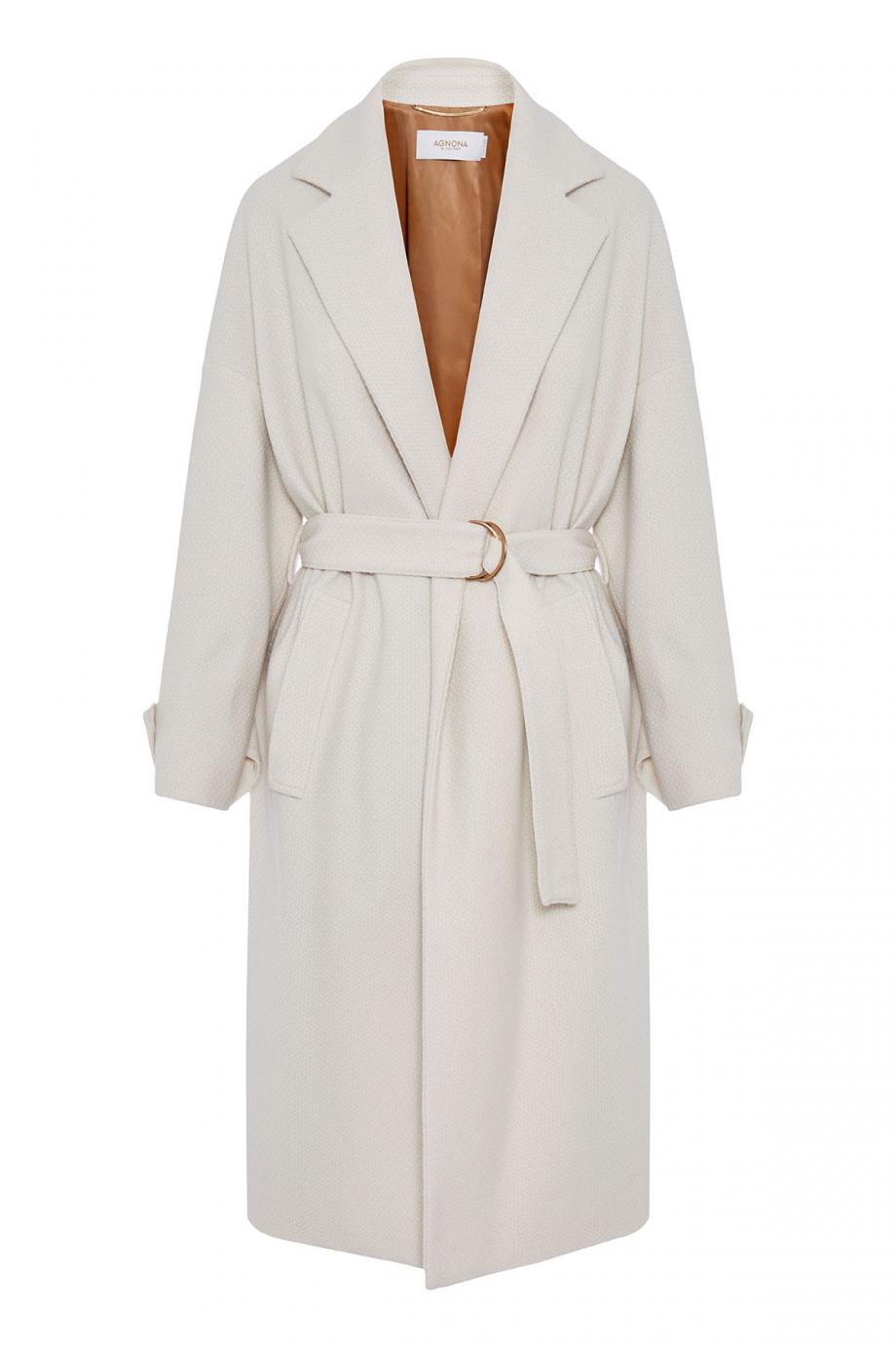 Cashmere-blend belted coat