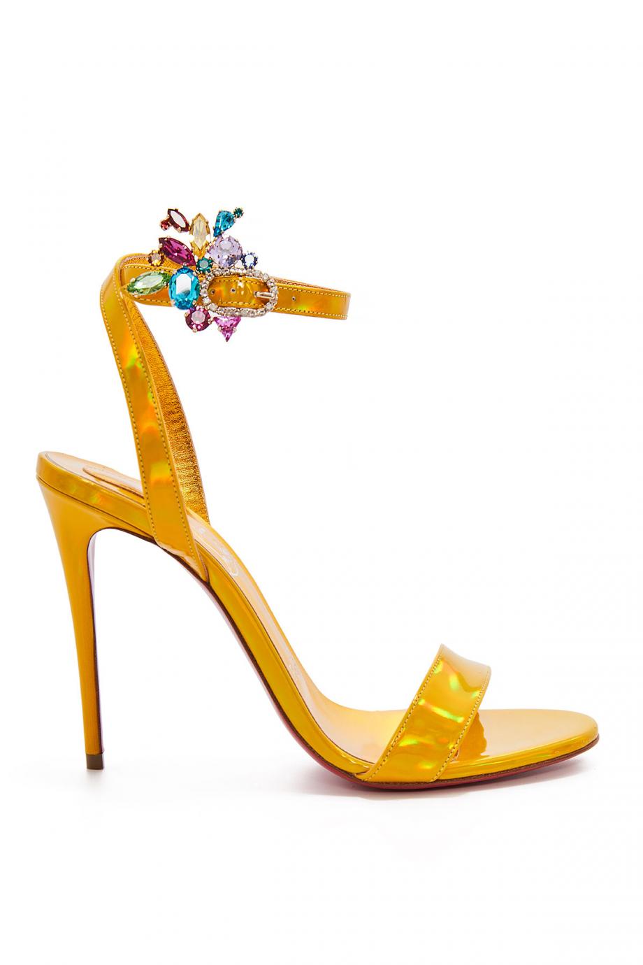 Goldie Joli embellished patent-leather sandals 