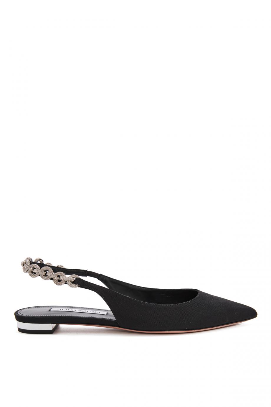 Love Link embellished grosgrain flats