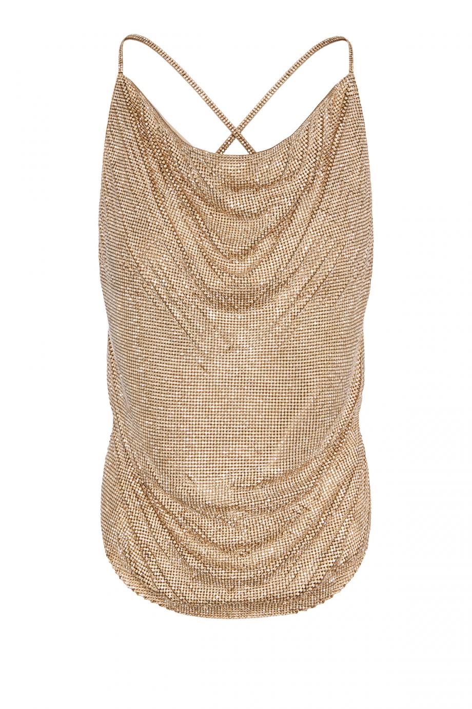 Swarovski crystal-embellished silk top