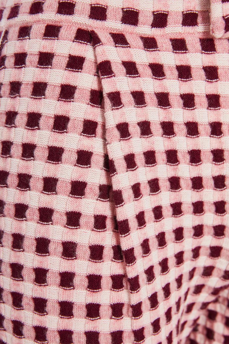 Gingham cashmere and cotton pants 