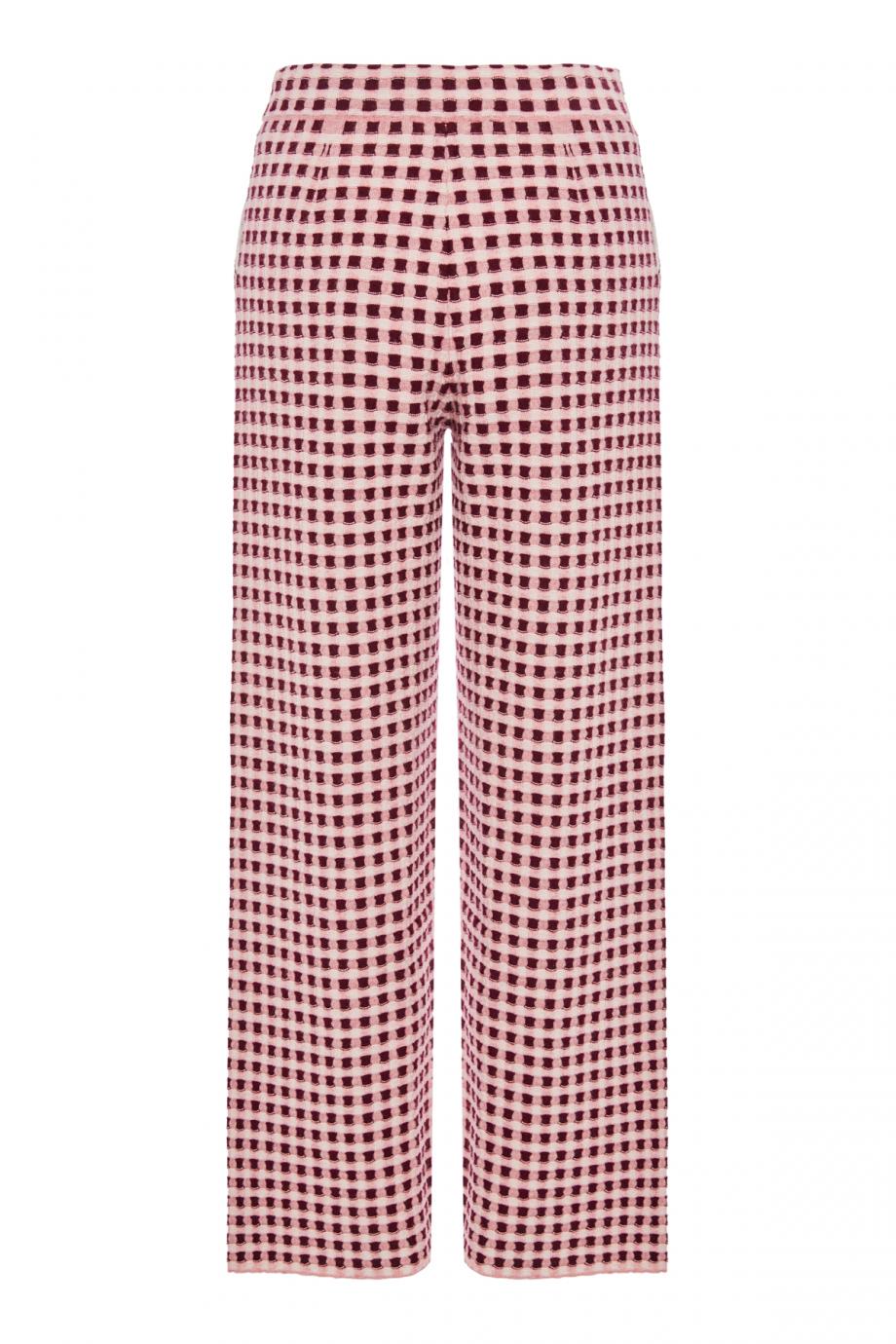Gingham cashmere and cotton pants 