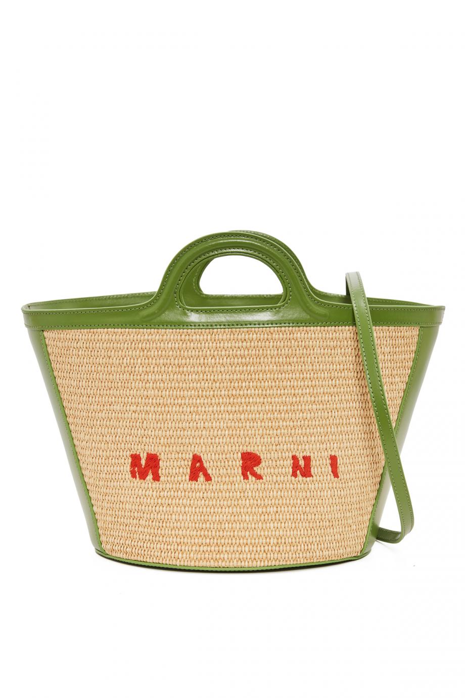 Tropicalia small woven raffia leather bag