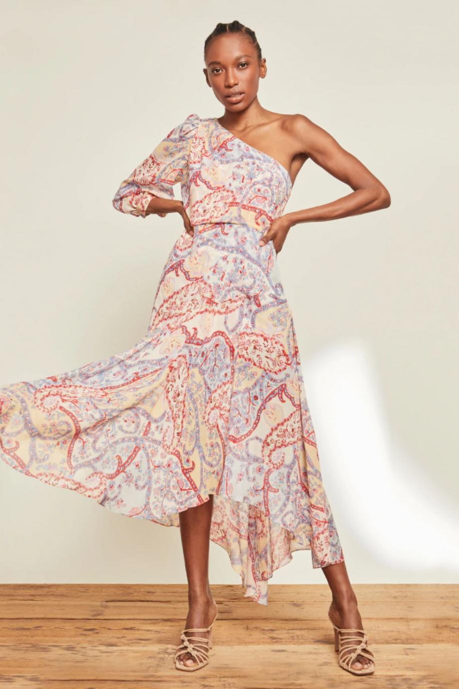 Kimber printed silk-chiffon midi dress 