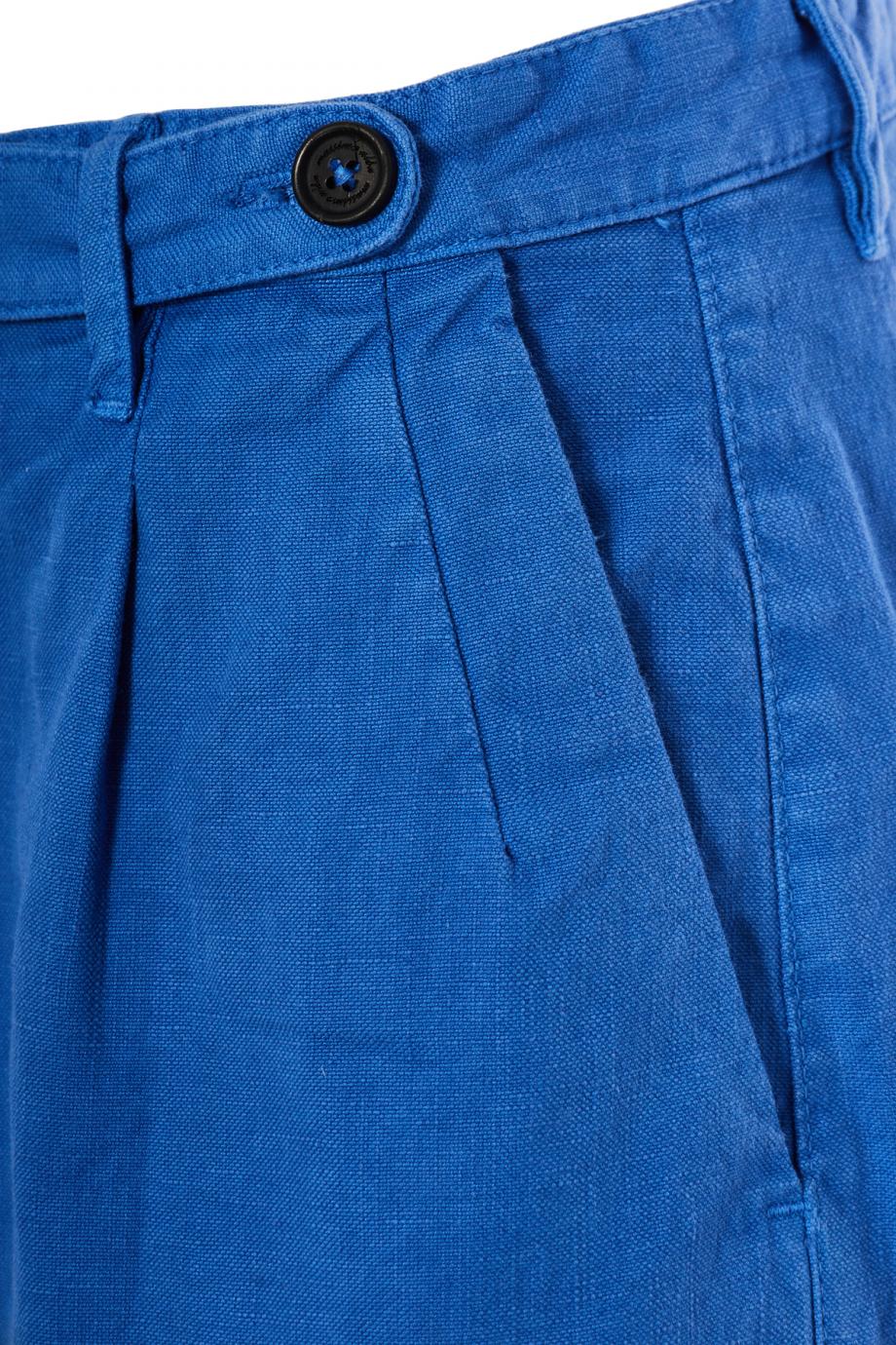 Cotton and linen shorts