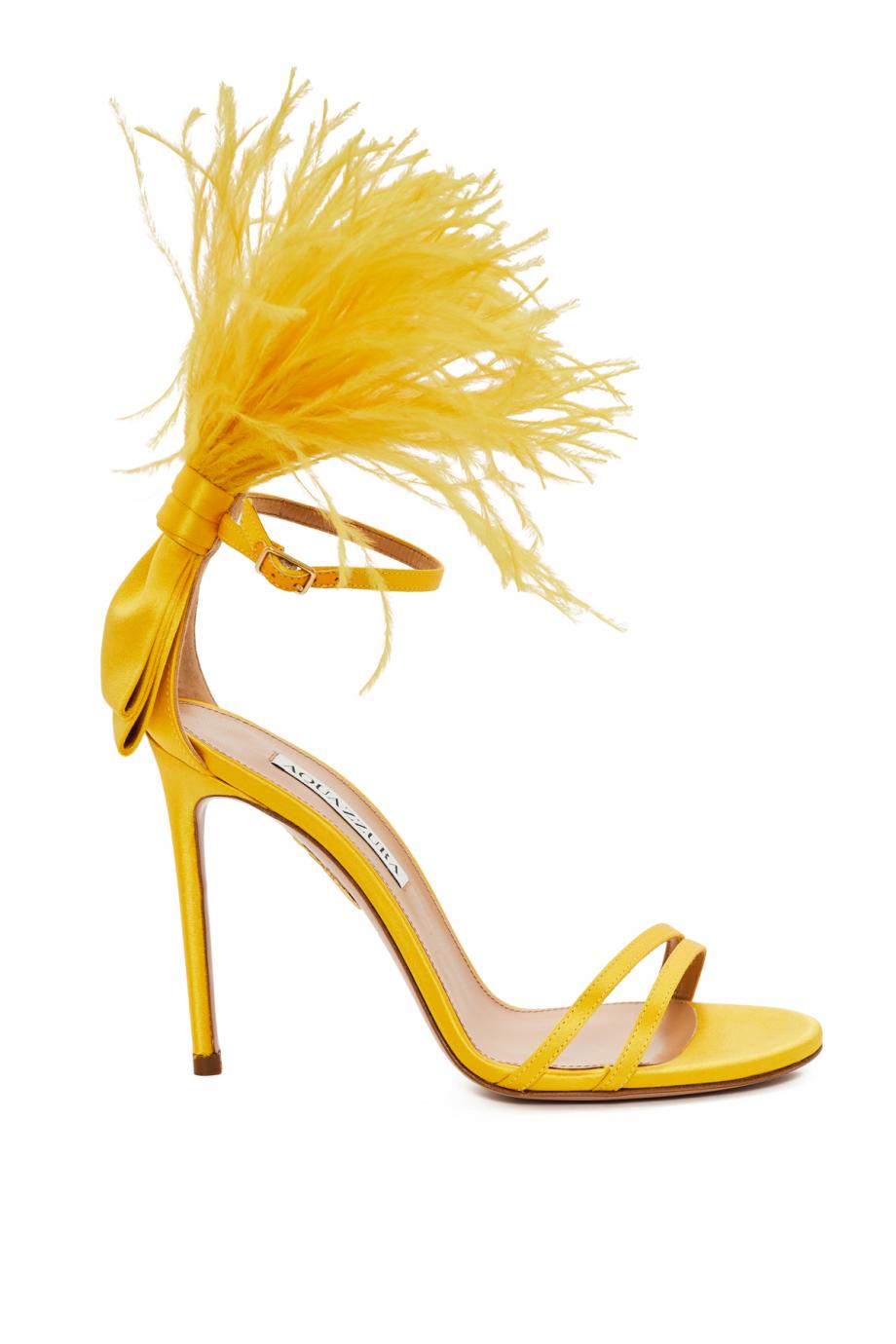 Concerto satin and feather sandals