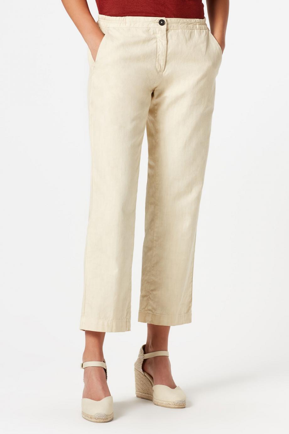 Panama cotton and linen pants