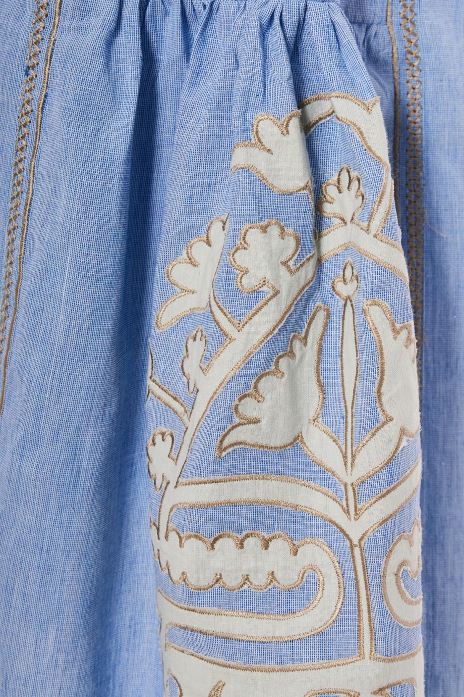Embroidered cotton midi dress