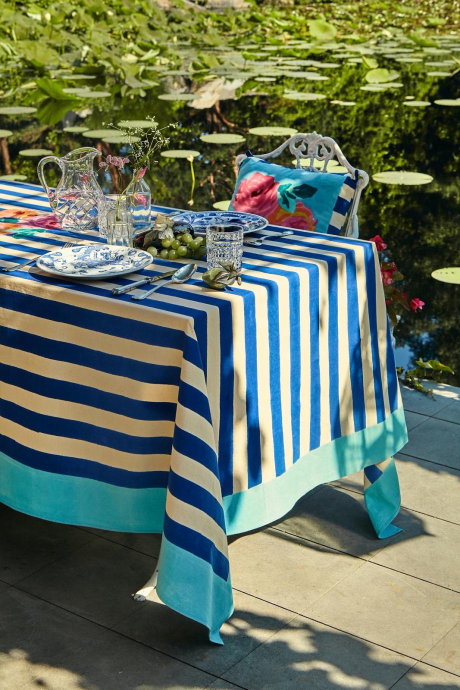 Nizam striped cotton table cloth 