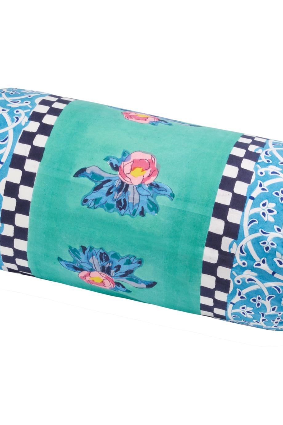 Tiles printed cotton cushion cover