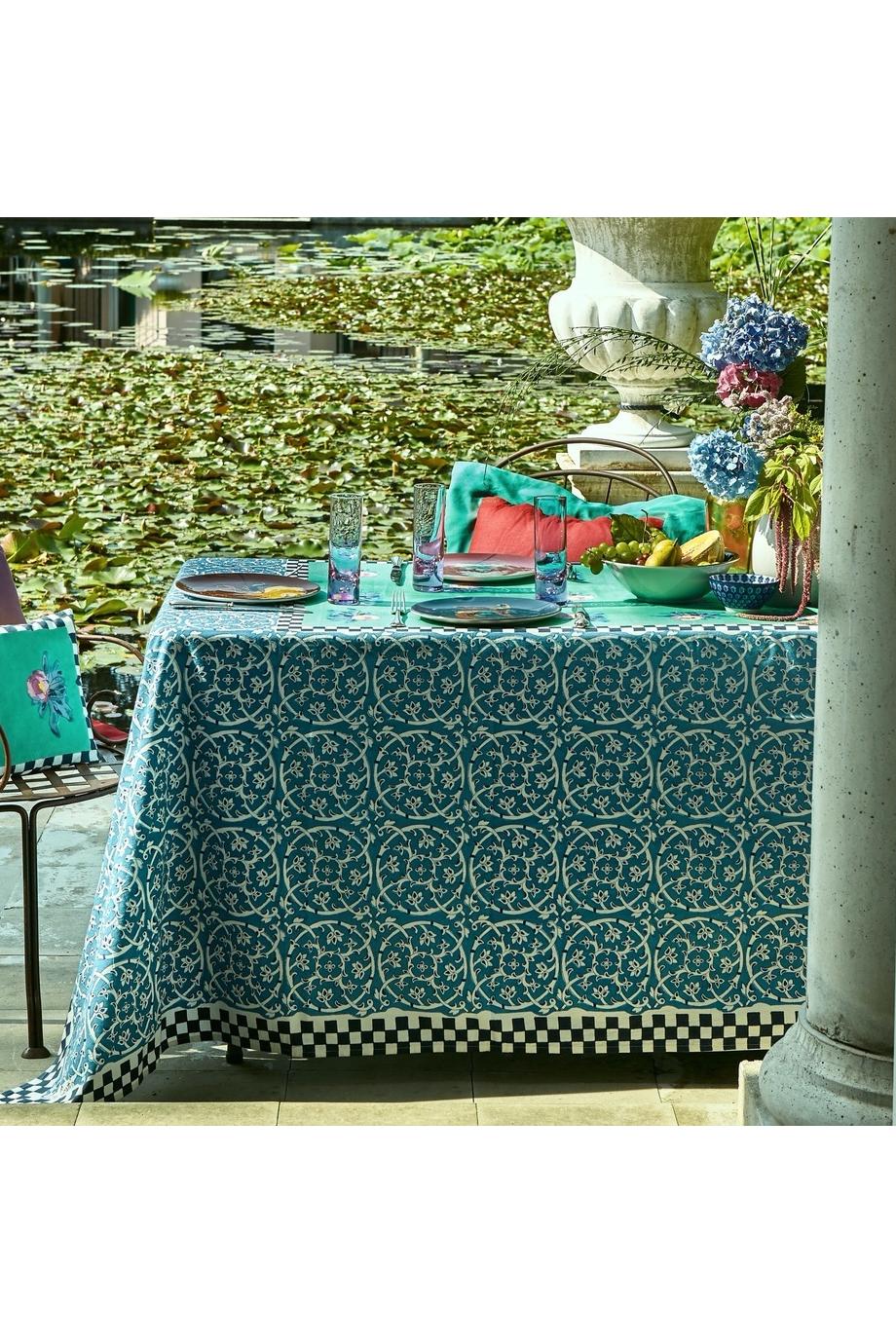 Printed cotton table cloth 