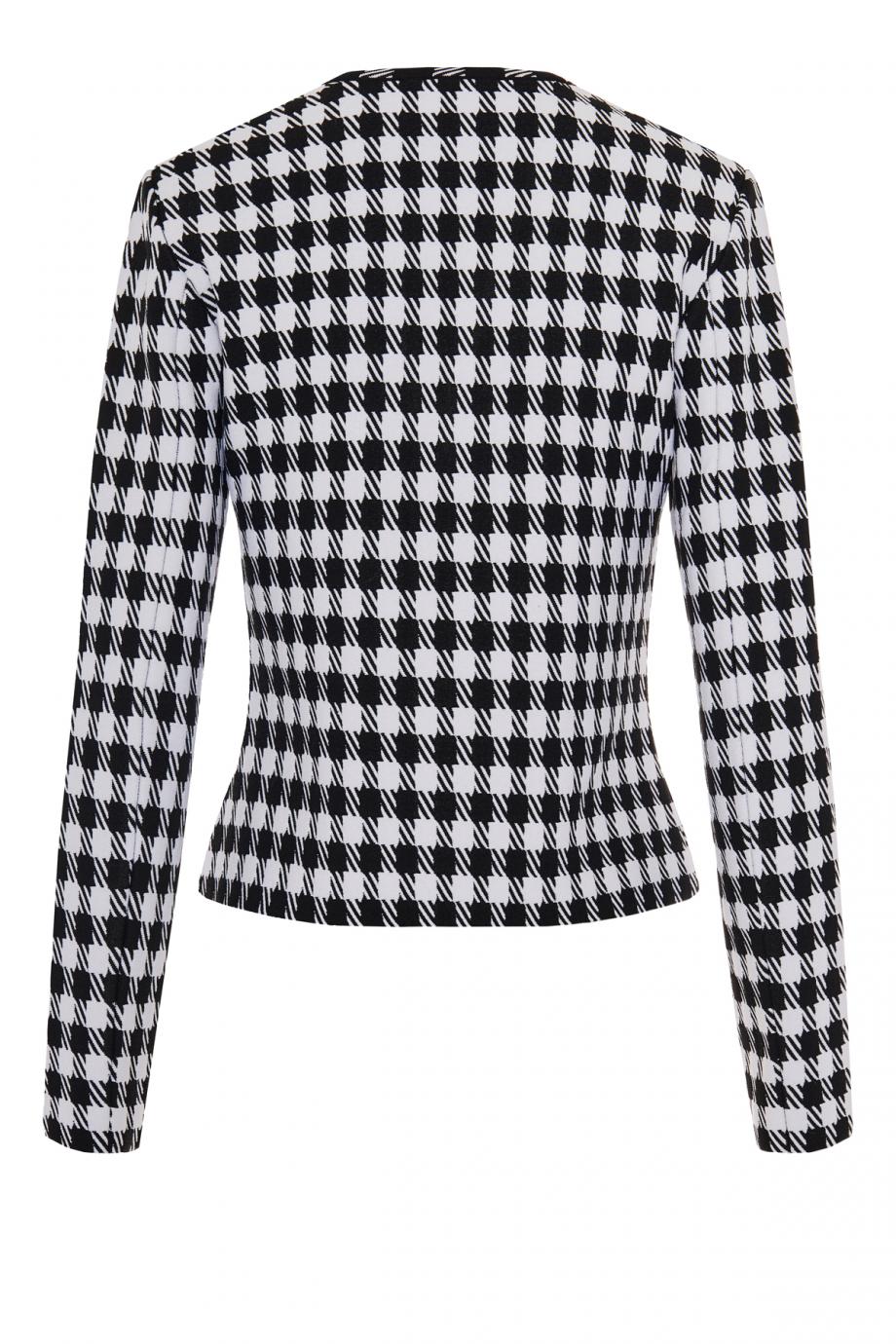 Houndstooth knitted jacket 