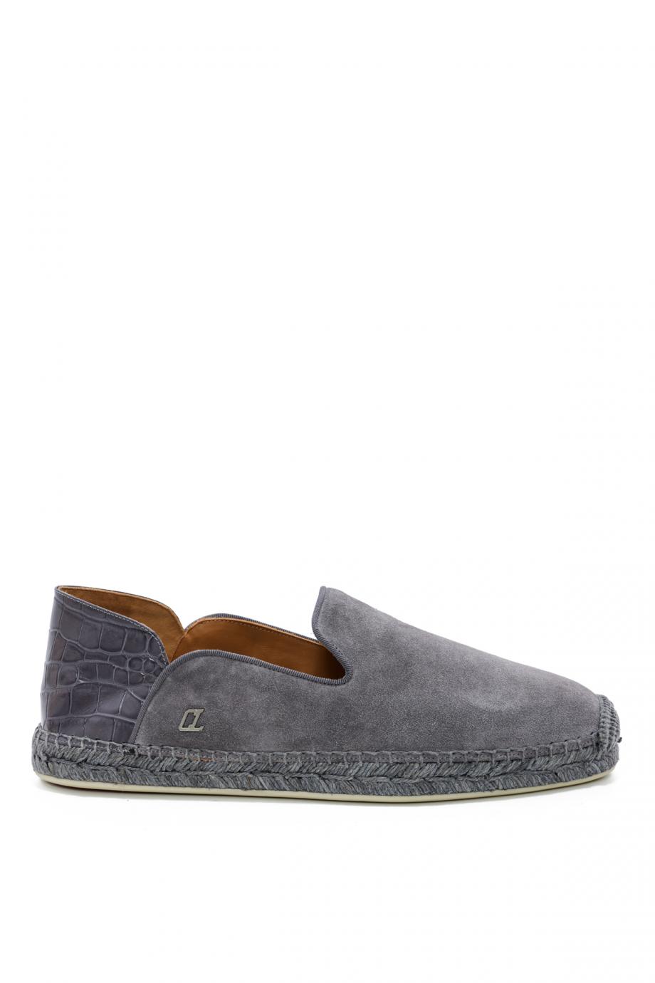 Male Size 45 CHRISTIAN LOUBOUTIN: ESPADON FLAT VEAU VELOURS Dandelion - Loafers - Veau velours - Black - Men - Christian  main image 3