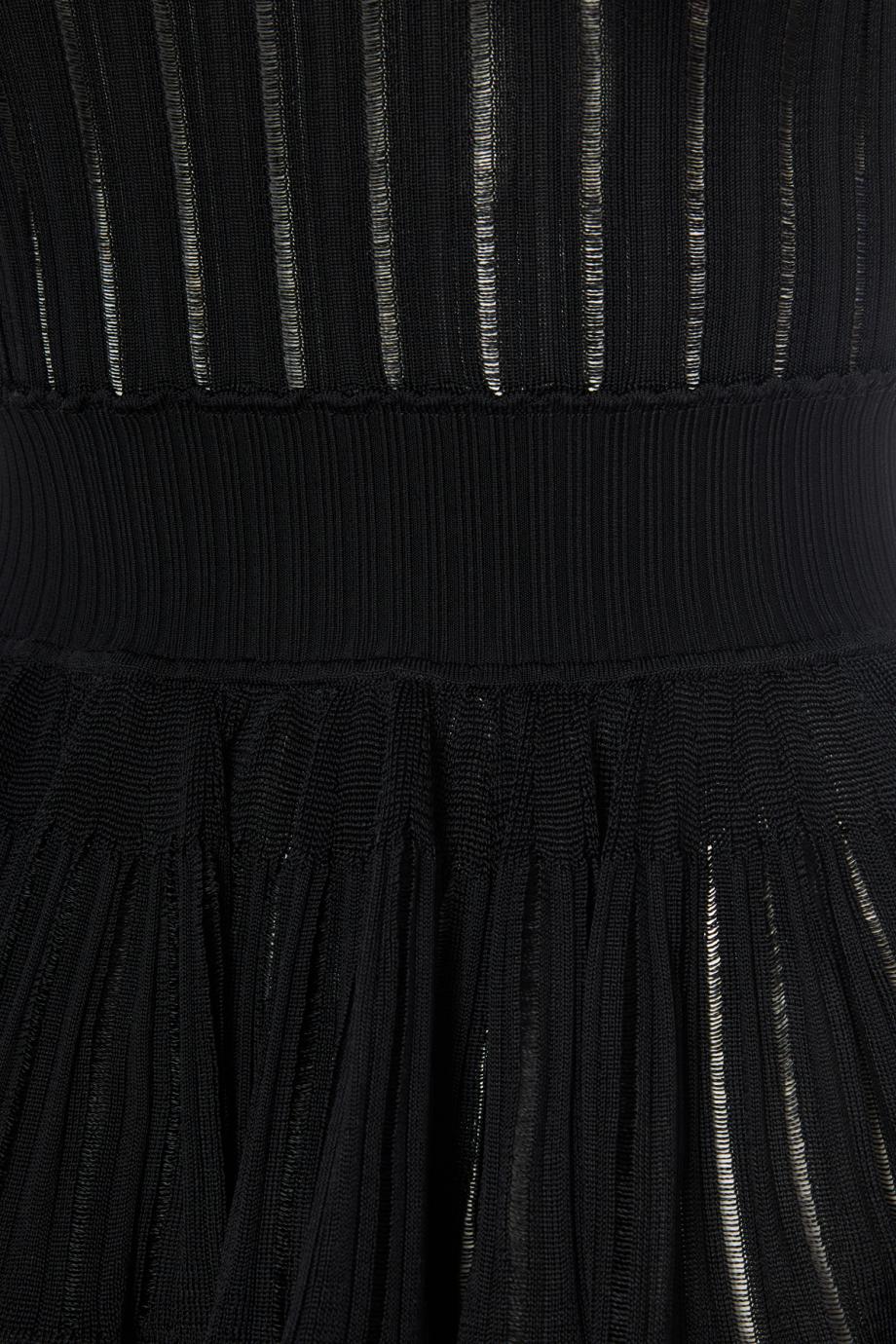 Pleated stretch-knit mini dress 