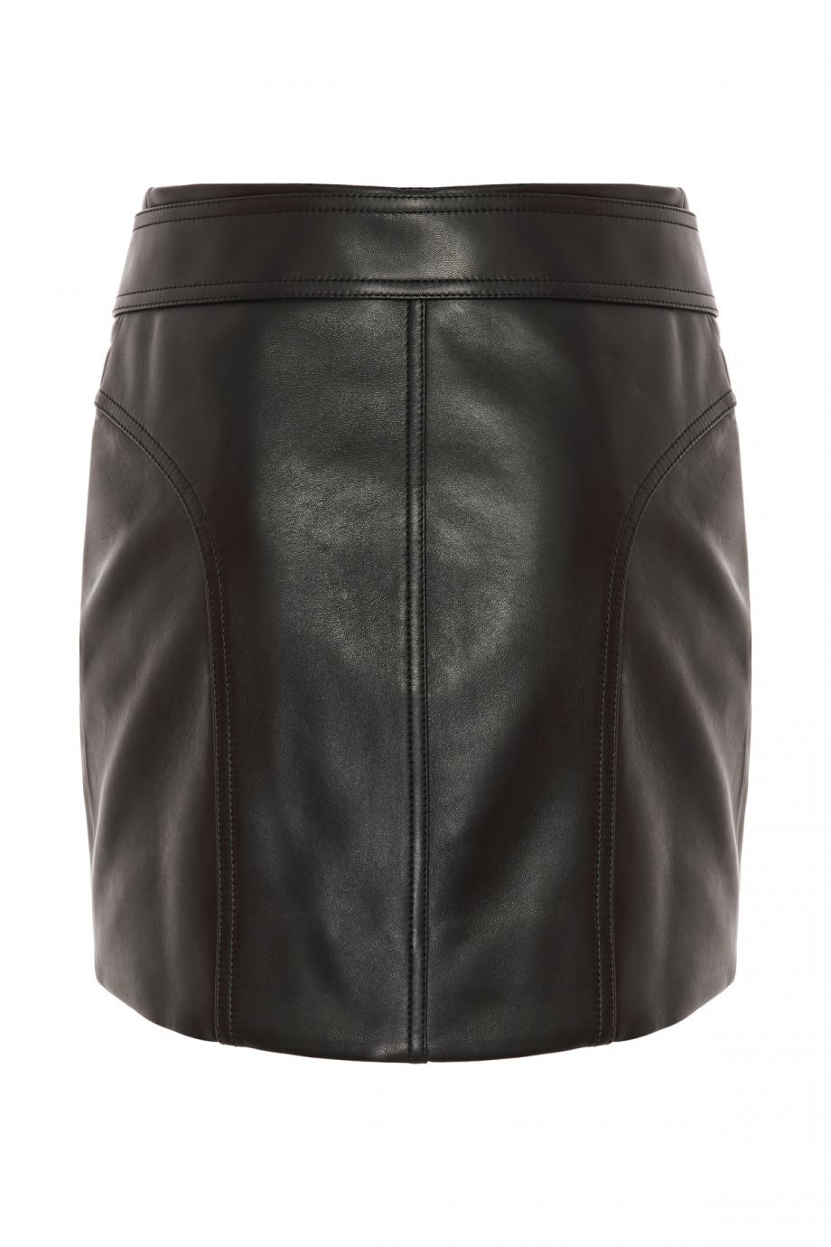 Quilted leather mini skirt 