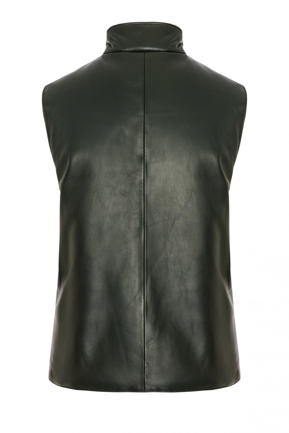 Leather and wool gilet