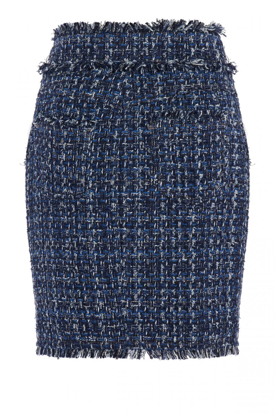 Frayed tweed mini skirt 