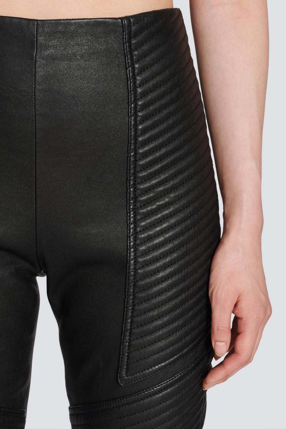 Slim-fit leather pants 