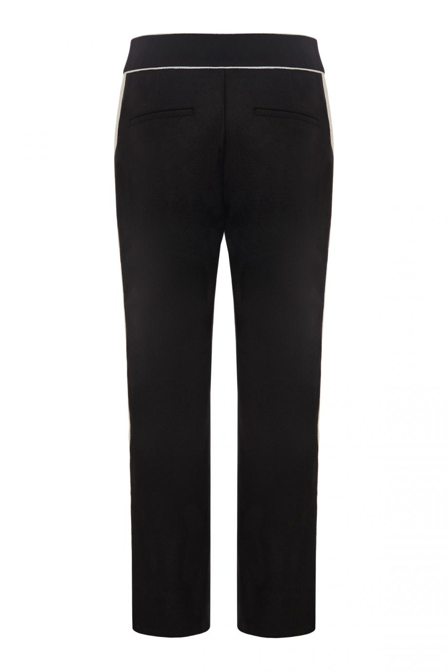 Piped wool-blend pants 