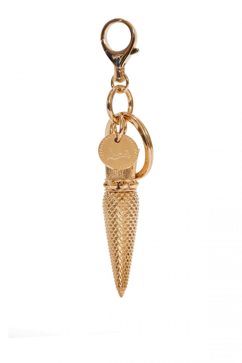 Embossed metal lipstick keyring