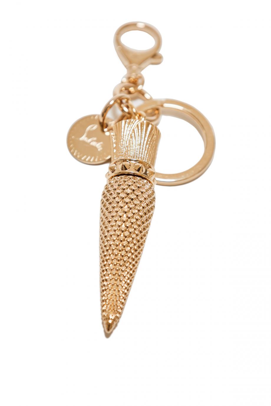 Embossed metal lipstick keyring