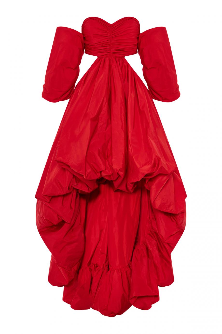 Megan puffed taffeta midi dress