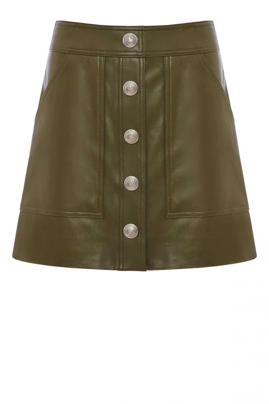 Arez embellished faux-leather mini skirt 