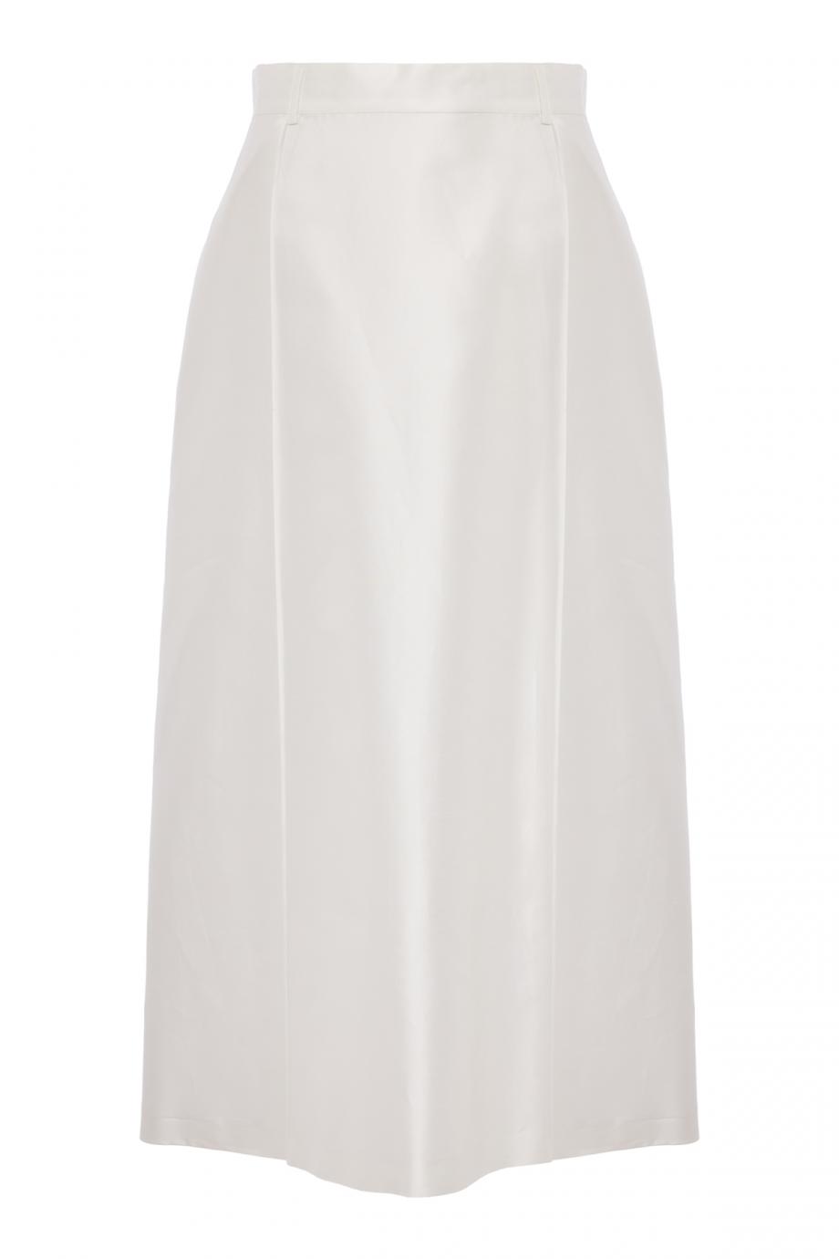 Cotton and silk midi skirt