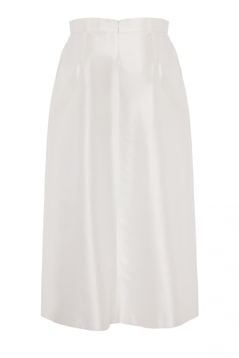 Cotton and silk midi skirt