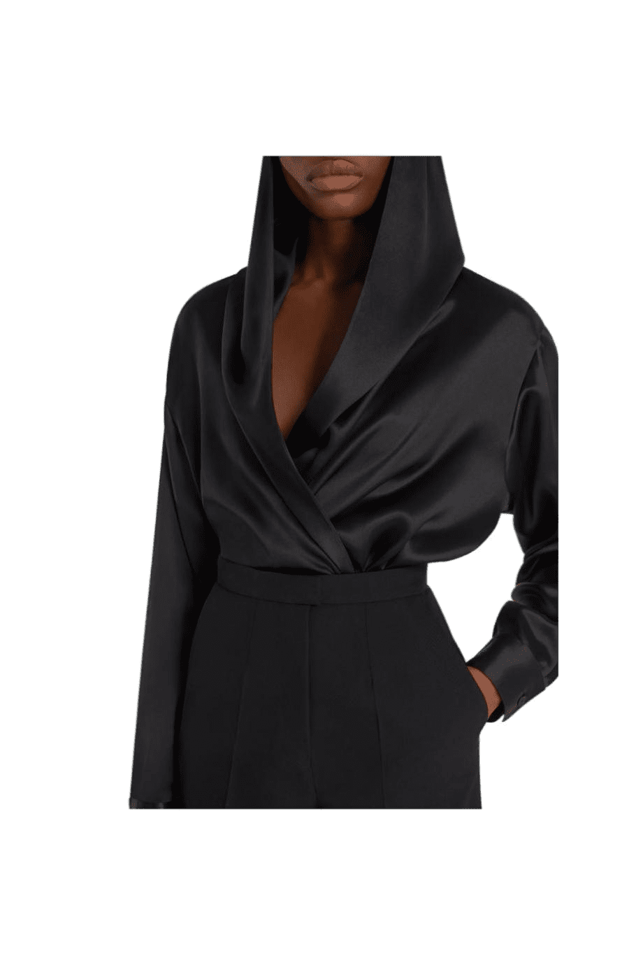 Hooded cotton-poplin bodysuit 