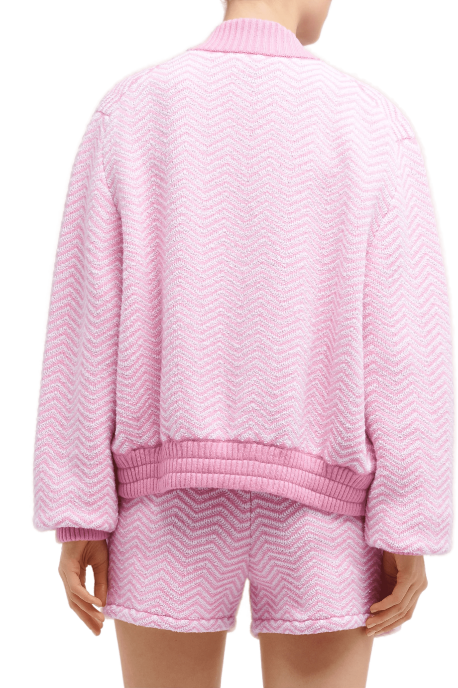 Shorts with a chevron motif in cashmere and cotton