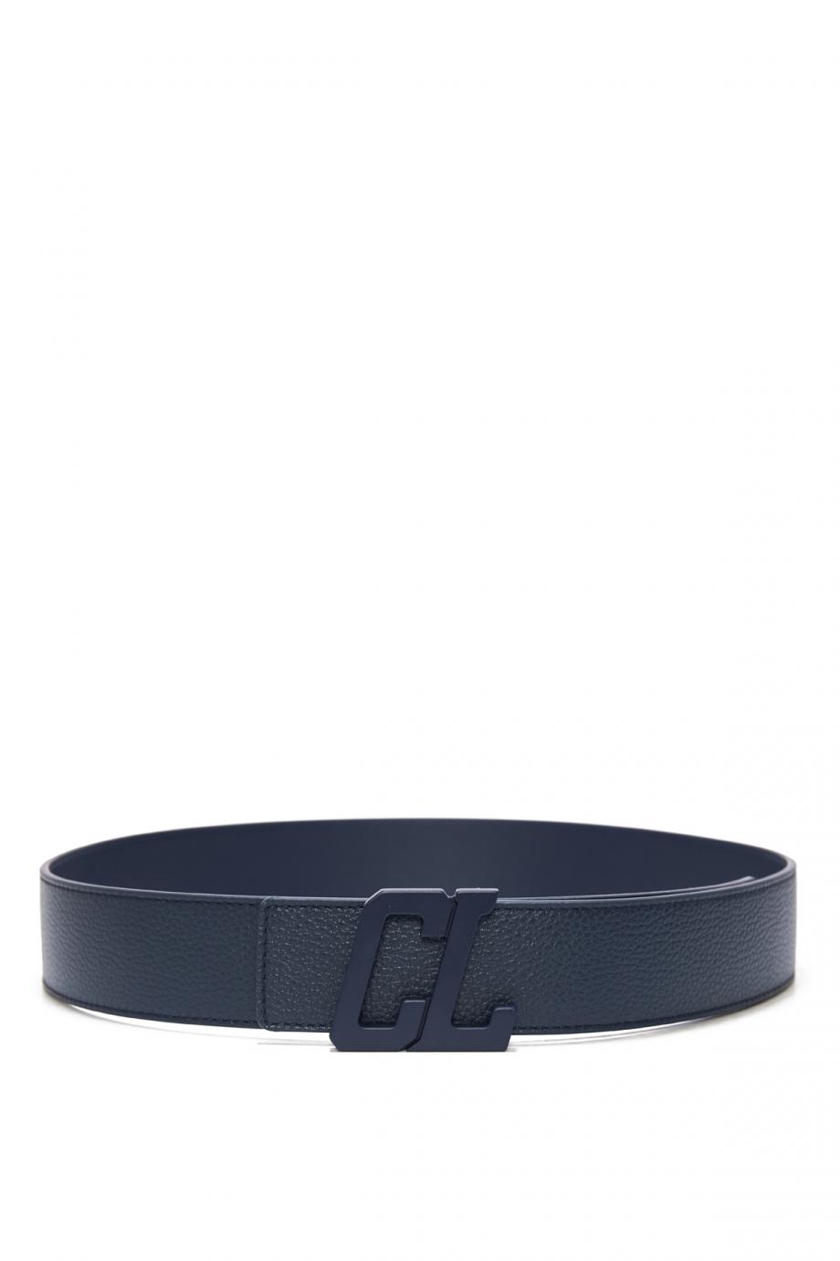 Happy Rui CL Logo Black Calf leather - Men Belts - Christian