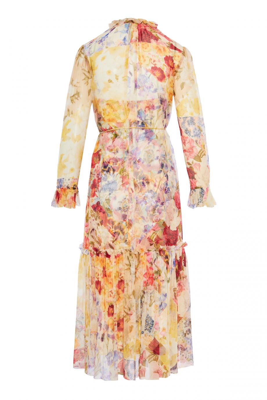 Wonderland ruffled printed silk-chiffon midi dress 