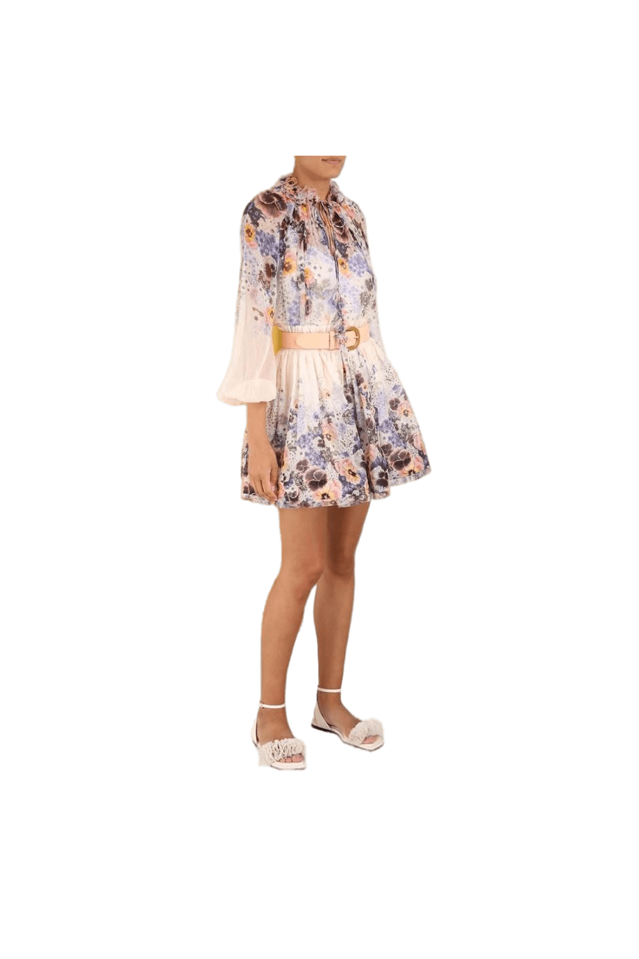 Tama Flip printed silk and linen mini skirt 