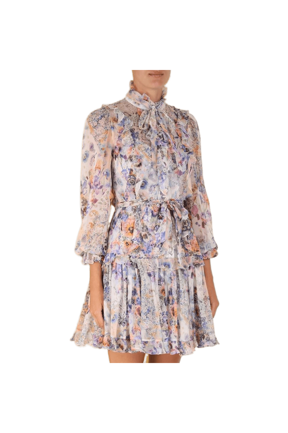 Tama ruffled printed silk-chiffon midi dress